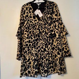 NEW WITH TAGS Neon Rose Cheetah Print Dress, Size Medium (M)